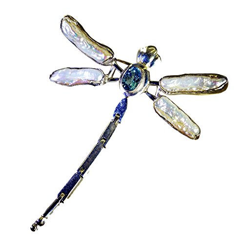 Collier Topaze Bleue Cadeau d'Anniversaire Pendentif Papillon