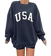 Mincib Women's Oversized Graphic Crewneck Sweatshirt Comfy Casual Basic Sweatshirts Pullover Tops