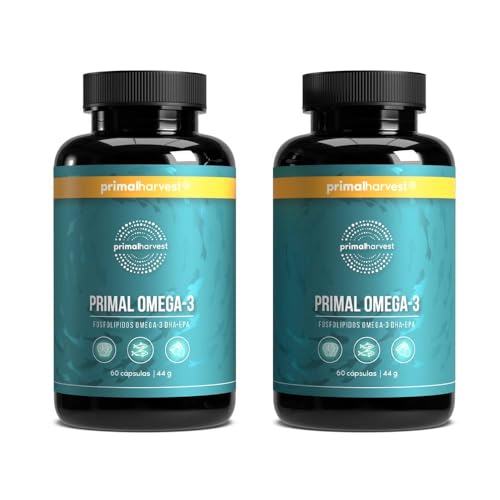 Primal Omega 3 Fish Oil de Primal Harvest - Suplemento con ácidos grasos EPA y DHA, así como Vitamina E, para hombres y mujeres, 60 cápsulas (2)