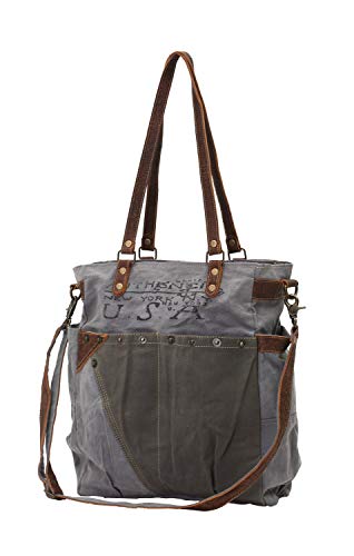 Myra Bags USA Journey Upcycled Canvas Shoulder Bag S-0735, Tan, Khaki, Brown, One_Size3