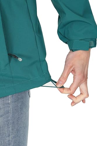 Blu Apparel Wasserdichte Regenjacke mit Kapuze für Damen (20, Blaugrün)
