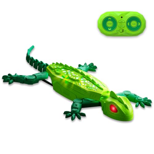 Lagarto Trepador Paredes Lagartija Teledirigida, Gecko Teledirigido Gecko, Coche Teledirigido Escalador Robot Lagarto con LED, Regalos de Cumpleaños y Navidad para Niños Niñas 3 4 5 6 7 8 9 10+