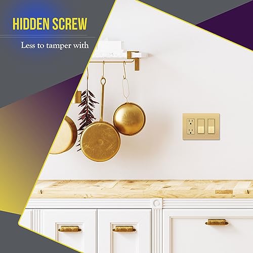 image for ENERLITES Elite Series Screwless Decorator Wall Plate Child Safe Outle