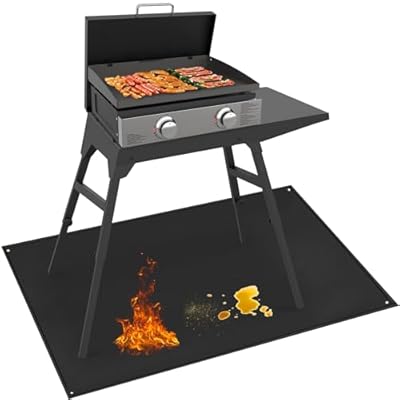 48 x 36in Under Grill Mat Compatible with Blackstone 17in & 22in Griddle with Stand - Fireproof Griddle Mat for Blackstone to Protect the Deck, Patio, Pavers - Easy to Clean BBQ Mats for Outdoor Grill