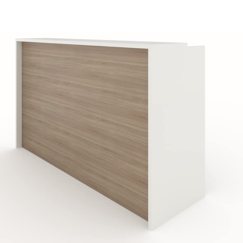 MOSTRADOR de Recepción y Oficina. Fácil Montaje. Laminado con Frontal Color Olmo DE 25mm DE Grosor. Fabricado EN ESPAÑA. Envio a Toda la Península. (125x105x50)