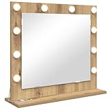 Type d'éclairage: Bandes LED Tomostar Miroir Maquillage Hollywood, Miroir de Table Coiffeuse LED Bois Ancien 60 x 55 x 18 cm