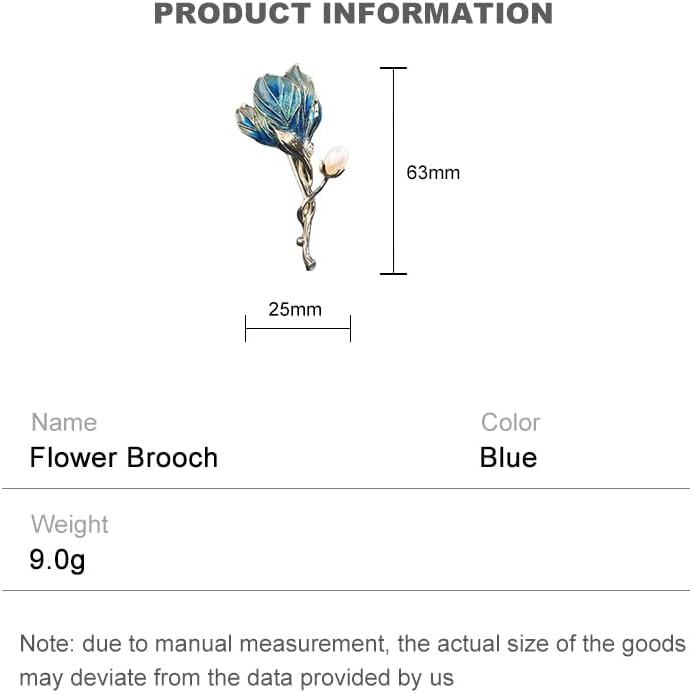 14K Gold Magnolia Enamel Brooch with Moissanite - Elegant & Colorful Pin for Autumn/Winter Outfits, Sophisticated Accessory, Ideal Gift for Her - Image 2