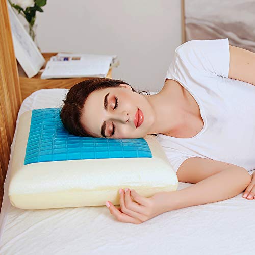 Nesaila Cooling Gel Memory Foam Pillow, Cooling Pillows For Sleeping, Cervical Pillow For Neck & Back Pain Relief ,Bed Pillows Support For Stomach, Side And Back Sleepers, Certipur-Us, Standard Size #TOP5