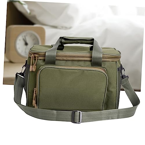 Mochila para equipo de pesca Happyyami verde impermeable con doble cremallera miniatura 6