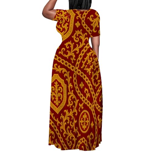 Image of PinkPatty Plus Size Maxi Dress for Women Summer Casual Short Sleeve Tshirt Dresses with Pockets (XL-6XL)