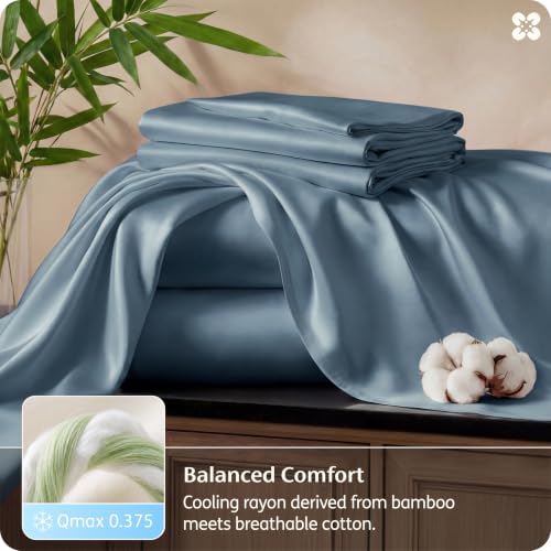 Bedsure PureWoven Rayon Derived from Bamboo and Cotton Cooling Sheets Queen by Bedsure - Used condition - Image 2