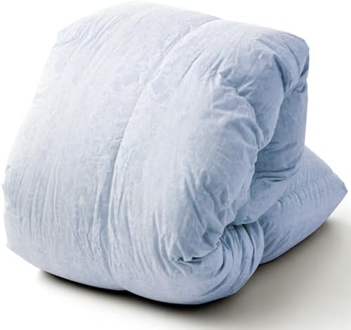 （09:30時点） 昭和西川 羽毛布団 日本製 ドイツ産ホワイトダック90％ 1.2kg 羽毛たっぷり ダウンパワー370 抗菌防臭 ヨーロッパ羽毛発祥の地ドイツ産ダウン使用 掛け布団 冬 立体キルト シングル シングルロング ブルー 3011100220554