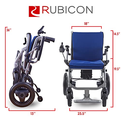 Rubicon Dx04-New- World's Lightest (Only 30Lbs) Foldable Electric Wheelchair - Travel Size - Airline Approved - User Friendly - 10 Mi Cruise Range (Model2) #TOP2
