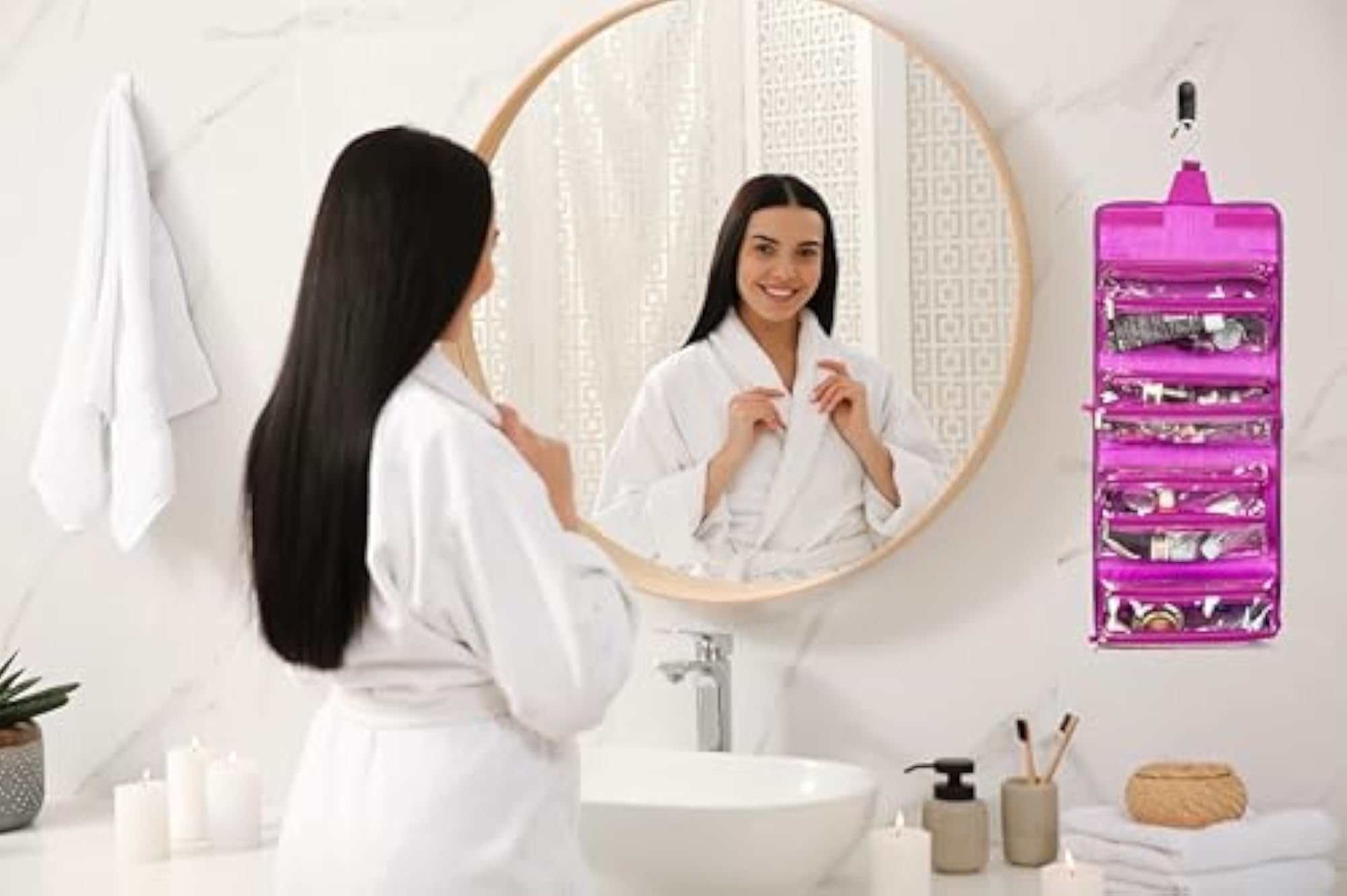 Hanging Roll-Up Make Up Organizer and Travel Bag