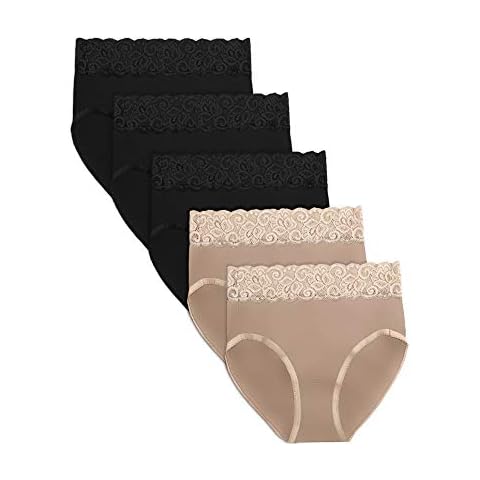 Kindred Bravely High Waist Postpartum Underwear & C-Section Recovery Maternity Panties 5 Pack, Neutrals, Medium Cover
