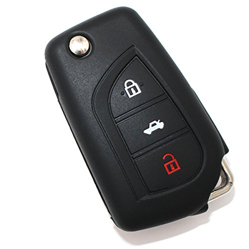 Coque en silicone Finest-Folia - Pour clé de voiture à 3 boutons Noir 