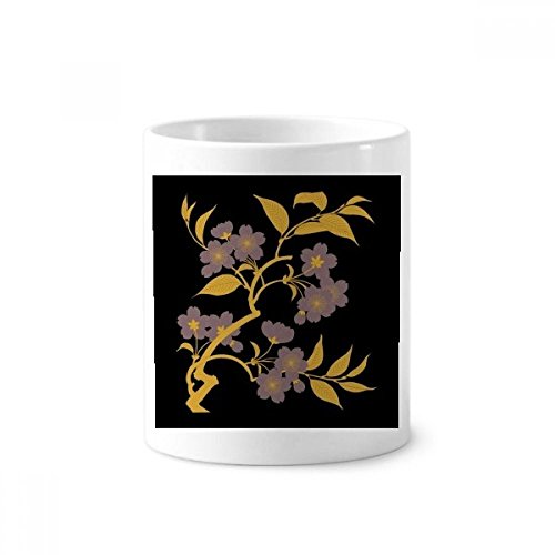 Céramique culture japonaise pot à pinceaux fleur gobelet design 350ml blanc