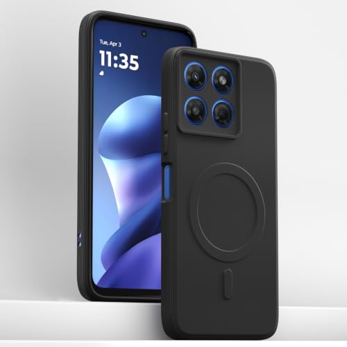 Image of Pikkme Back Cover for Motorola Moto G37 5G Soft Matte Silicone Mag-Safe Design (Mag-Safe Not Support) Camera Protection | Slim Fit Bumper Cover (Black)