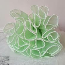 2 Pack 4.5 Yard Bouquet Wrapping Paper Pearl Wrinkled Wavy Net Yarn Flower Wrapping Mesh Paper Korean Bouquet Wrapping Mesh ,for DIY Crafts Valentines Day Wedding Florist Supplies Pearl Dark green