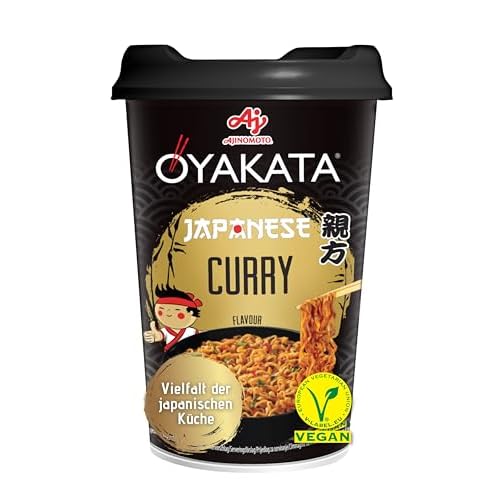 OYAKATA Instant-Nudelbecher Curry 90 g I Würzige japanische Curry-Soße mit Chili I Fertigmahlzeit in 3 Minuten I Ideal für unterwegs & Zuhause I Authentische japanische Ramen-Nudeln