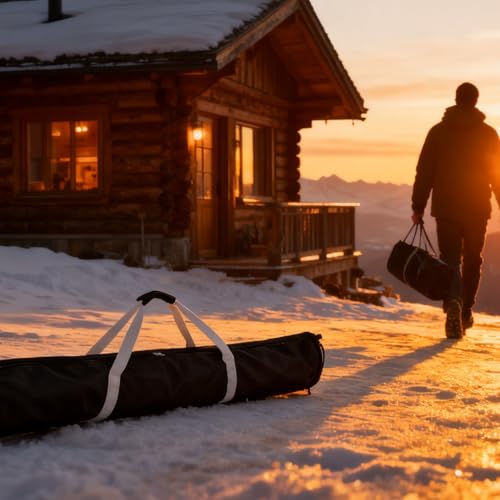 Funda de snowboard acolchada negra de 185cm con correas de transporte 7