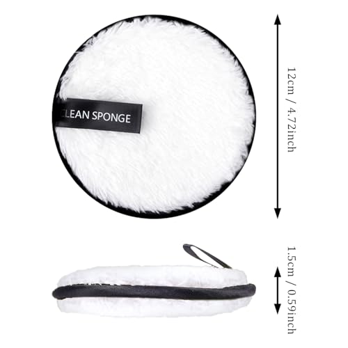 SYEYCW 8 Piezas Discos Desmaquillantes, Almohadillas Desmaquillantes Reutilizables, Almohadillas Desmaquillantes de Doble Cara, Almohadillas de Limpieza Facial de Microfibra, para Todo Tipo de Piel - imagen 2