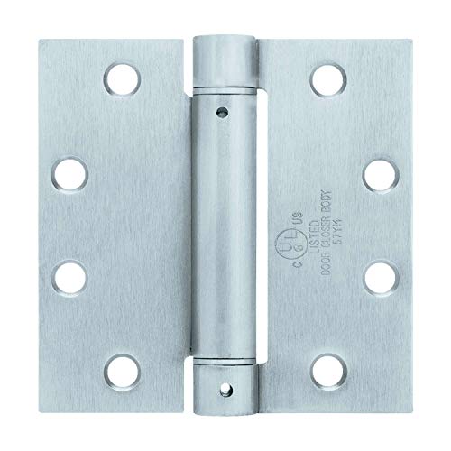 Nuk3y Commercial Grade Heavy Duty, UL rated 4.5 in. x 4.5 in. Spring Hinge (Satin Chrome)