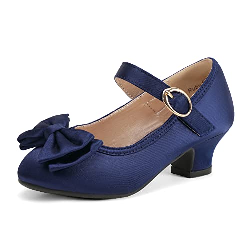 Image of PANDNAINJIA Girls Dress Shoes Toddler Heels Mary Jane Pumps