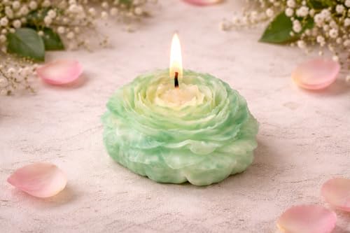 Image of Luxury Ocean Blue & Vanilla Rose Petal Candle Combo | Long-Lasting Premium Scented Gift Set | Handcrafted Soy Wax Candles