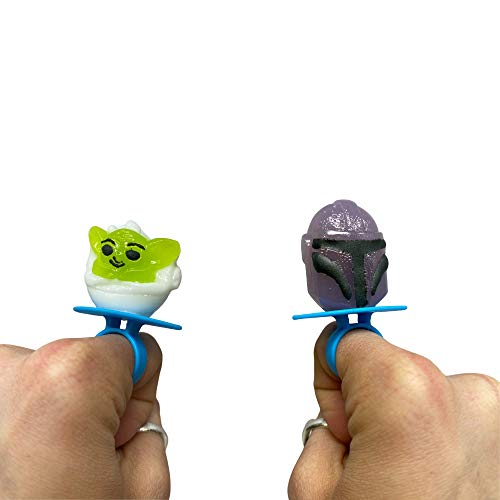 Star Wars Candy Party Favors Individually Wrapped The Mandalorian Darth Vader And The Child Character Shaped Lollipop Rings, Easter Basket Stuffers,18 Count #TOP3
