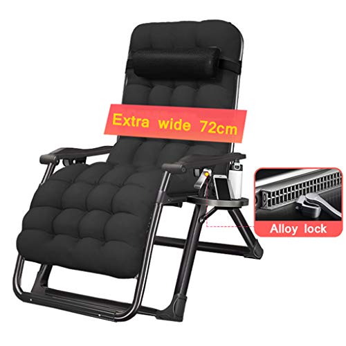 CHLDDHC Chaise Longue de Jardin Zero Gravity Chaise Longue de Jardin Extra Large réglable avec Rembourrage Pliable pour Piscine de Plage, pelouse, Charge maximale 150 kg Cover