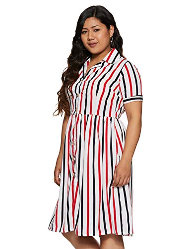 Image of pluss Women's Georgette A-Line Knee-Length Dress