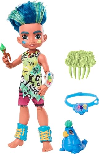 Mattel Cave Club Mu&ntilde;eco Slate, mu&ntilde;eca prehist&oacute;rica con Mascota y Accesorios...