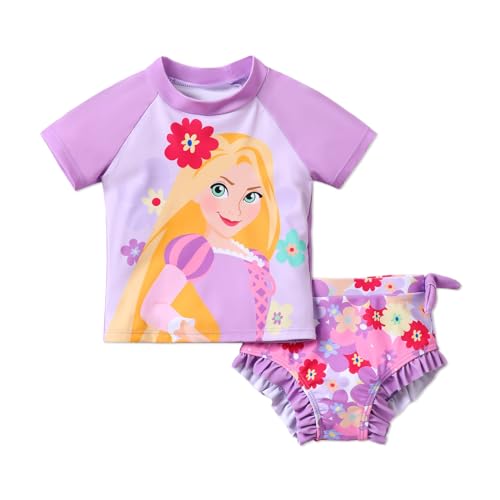 Image of Disney Princess Frozen Marvel Elsa Minnie Toddler Girl Swimsuit Tankini Bathing Suit 2 Piece Swimwear UPF 50+ Rashguard
