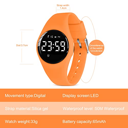 Image of Kids Watches for Girls Boys Digital Sport Watch with Step Counter Pedometer Vibration Alarm Clock, No App Waterproof Fitness Tracker Kids Watch Boys Girls Teens Students Ages 5-16