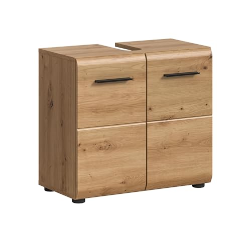 xonox.home – Waschbeckenunterschrank Ice 60x54x30 cm in Korpus und Front Artisan Oak Nachbildung – Stilvoller Unterschrank für Waschbecken – elegant & kompakt