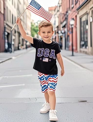 Image of JNC Kids 4th of July Shirt Boys /Girls American Flag T-Shirt Toddler Patriotic Tops Tee Independence Day Clothes 2025