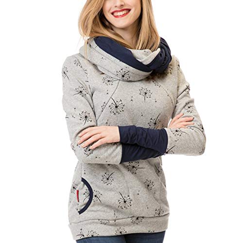 Damen Stillpullover Winter Baumwolle Langarm Einfarbig Rollkragen...