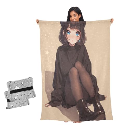 Manta para sofá negra transpirable para cama y salón de invierno unisex 2