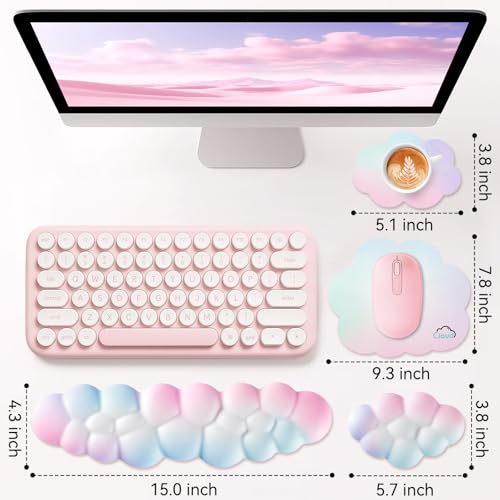 Sushret Cloud Wrist Rest for Computer Keyboard, 4-in-1 Memory Foam Leather Cloud Keyboard Wrist Rest and Mouse Pad Set with Ergonomic Support for Arm and Palm Cushion, Gaming/Work Setup, Rainbow - Cosy Home Interiors Sushret Cloud Wrist Rest for Computer Keyboard, 4-in-1 Memory Foam Leather Cloud Keyboard Wrist Rest and Mouse Pad Set with Ergonomic Support for Arm and Palm Cushion, Gaming/Work Setup, Rainbow - Image 7