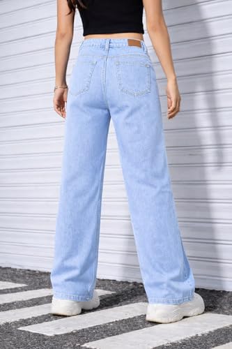 Image of ADBUCKS Stretchable Denim Fabric High Rise Straight Fit Jeans for Girls