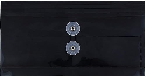 Vista 228 de Sobres de plástico con botón y cuerda, Variados Paquete de 6 colores surtidos