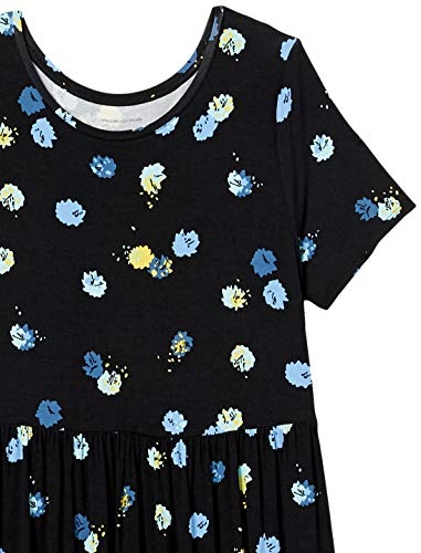 Amazon Essentials Women's Short-Sleeve Waisted Maxi Dress (Available In Plus Size), Black, Graphic 1, 3X #TOP4