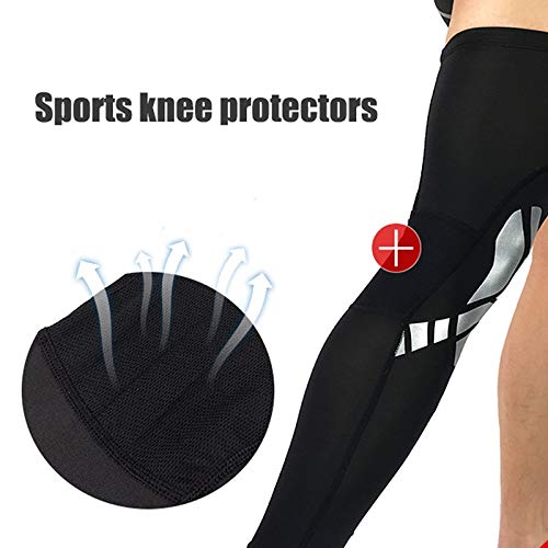 1 Pair Sports Silicone Antiskid Long Knee Support Brace Breathable in Pad Protector Sports Basketball Leg Kneepad(M)