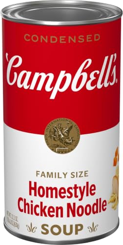 Image of Campbell's Condensed Homestyle Chicken Noodle Soup, 22.2 oz Family Size Can (Pack of 6)