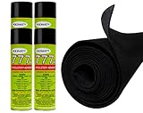 16FT x 3.75FT Black Speaker Box Carpet +4 Cans 777 Fabric Spray Glue