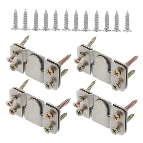 Image of 4pairs Heavy Duty Interlocking Flush Mount Bracket Stainless Steel Picture Hanging Hardware Mounting Screws for Frames Furniture and Art Display