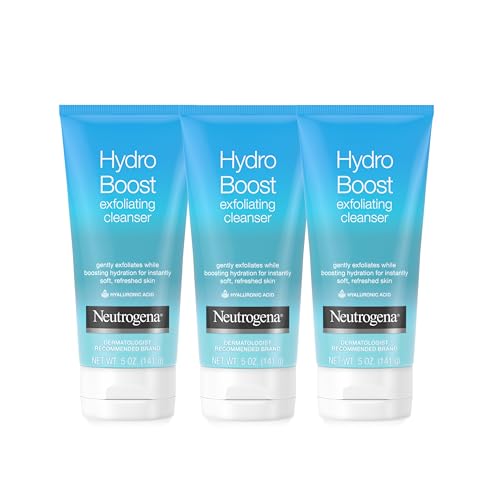 Neutrogena Hydro Boost Gentle Exfoliating Daily Facial Cleanser with Hyaluronic Acid, Clinically