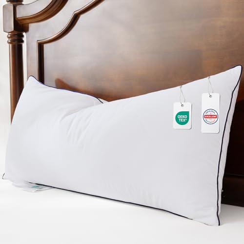 DOWNFOCUS Kopfkissen Gänsefederkissen Kissen mit Gänsefederfüllung Ergonomisch optimiert Nackenstützkissen 40X80cm