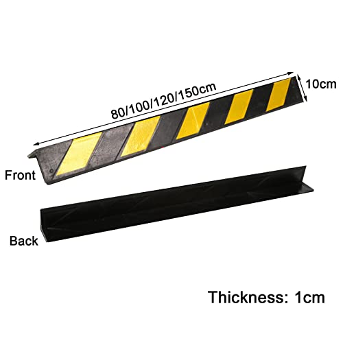 Protezione angolare da parete, protezione paraurti in gomma a forma di L, protezione riflettente per parcheggio con strisce gialle, tampone di sicurezza per pareti del garage di 1 cm di spessore